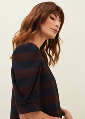 Maple Stripe Dress - Navy/Chestnut