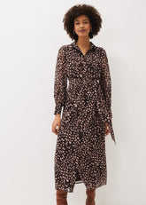 Libby Spot Print Midi Dress - Pink Multi