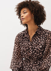 Libby Spot Print Midi Dress - Pink Multi