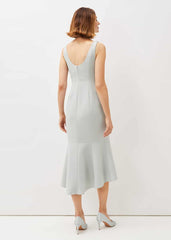 Nia Embellished Scuba Dress - Eau De Nil