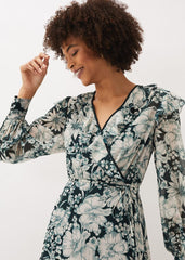 Indiana Floral Tiered Dress - Pine