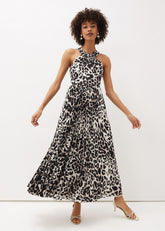 Chelsie Leopard Print Midaxi Dress - Multi-Coloured