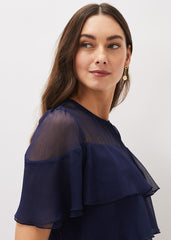 Nika Tiered Shift Dress - Navy