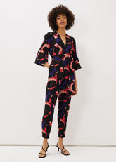 Darcey Floral Textured Tapered Jumpsuit - Multi-Coloured