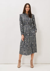 Polly Paisley Print Midi Dress - Multi-Coloured