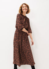 Phillipa Floral Midaxi Dress - Black/Tan