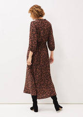 Phillipa Floral Midaxi Dress - Black/Tan