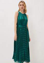 Beverley Stripe Jacquard Midaxi Dress - Jade