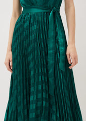 Beverley Stripe Jacquard Midaxi Dress - Jade