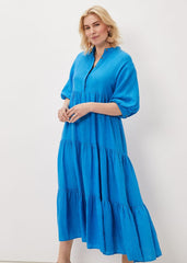 Gracie Tiered Maxi Dress - Azure Blue