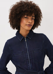 Cecile Denim Wide Leg Jumpsuit - Denim