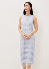 Novah Lace Midi Dress - Sky Blue