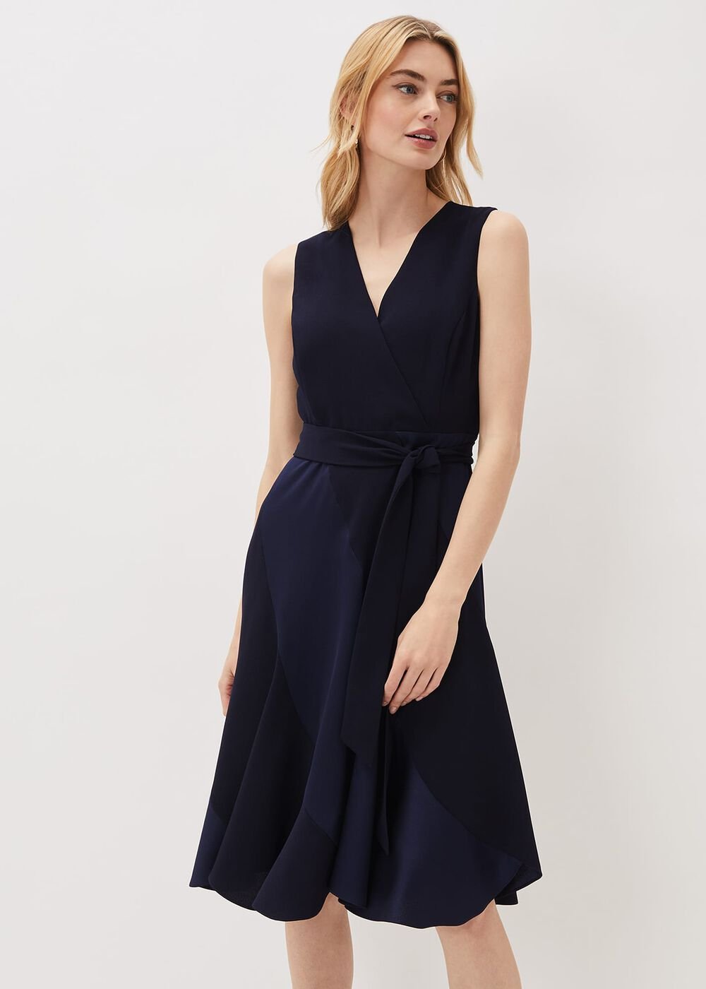 Philis Panelled Dress - Navy