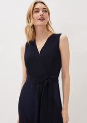 Philis Panelled Dress - Navy