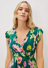 Effie Floral Jersey Maxi Dress - Teal/Multi