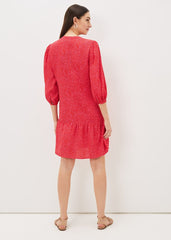 Penele Print Swing Dress - Pink/Red