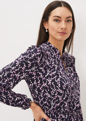 Shay Floral Midi Dress - Purple/Pink