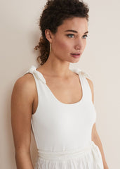 Jennie Strappy Tiered Dress - White