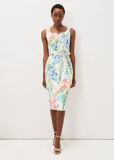 Serina Floral Midi Dress - Ivory Multi