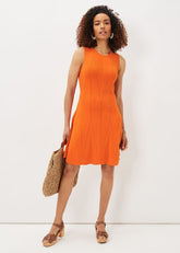 Jaya Stitch Detail Dress - Orange