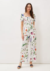 Zaylah Shirred Waist Jumpsuit - White