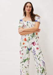 Zaylah Shirred Waist Jumpsuit - White