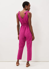 Chessie Linen Tie Jumpsuit - Orchid