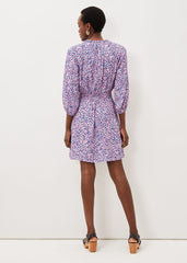 Phillipa Almond Print Short Dress - Pink Multi