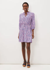 Phillipa Almond Print Short Dress - Pink Multi