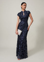 Sofia Embroidered Sequin Dress - Black/Midnight