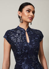 Sofia Embroidered Sequin Dress - Black/Midnight