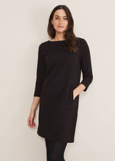 Lenia Check Dress - Black/Pewter