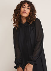 April Pleat Dress - Black