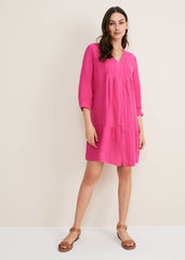 Penele Linen Swing Dress - Magenta