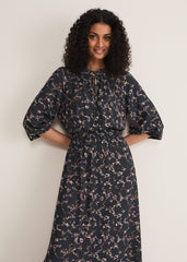 Phillipa Marble Print Midaxi Dress - Carbon/Multi