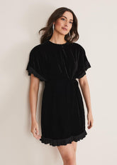 Gianna Velvet Dress - Black