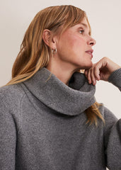 Dahlie Chunky Knit Tunic Mini Dress - Mid Grey