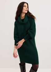 Dahlie Chunky Knit Tunic Mini Dress - Green