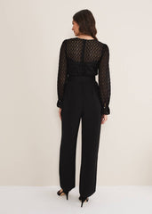 Carly Lace Long Sleeve Jumpsuit - Black
