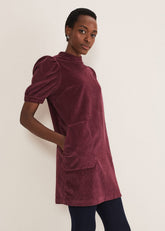 Elektra Corduroy Dress - Burgundy