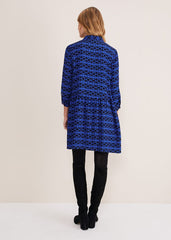Bregitta Geo Swingdress - Black/Blue