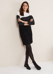 Mali Textured Stitch Colourblock Dress - Black/Multi