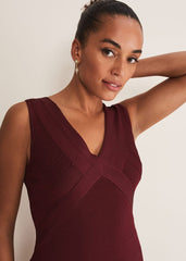 Fressia Cut Out Bandage Dress - Burgundy