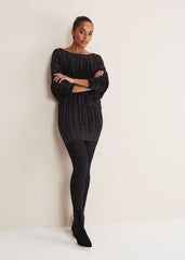 Becca Batwing Knitted Dress - Black/Multi