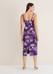 Adelita Abstract Print Dress - Purple Multi