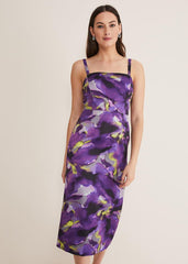 Adelita Abstract Print Dress - Purple Multi