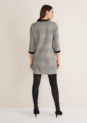 Soraya Check Midi Dress - Black/White