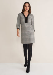 Soraya Check Midi Dress - Black/White