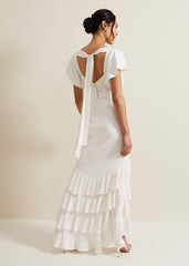 Ellery Frill Maxi Wedding Dress - Parchment