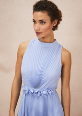 Simara Pleated Midi Dress - Cornflower